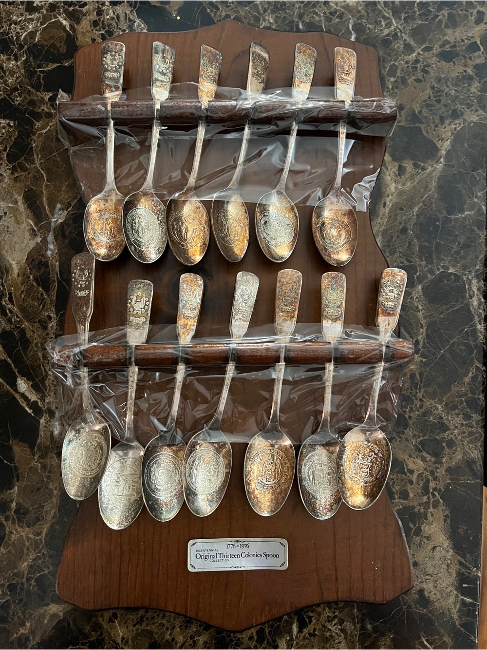 Original Thirteen Colonies Souvenir Spoon Set - Silver-Tone